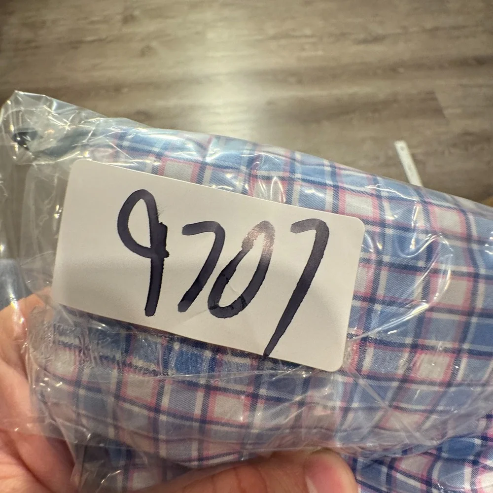 Polo Ralph Lauren Shirt Mens 2XLT Blue Plaid Pink Pony Stretch Cotton Preppy SEO